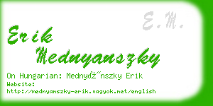 erik mednyanszky business card